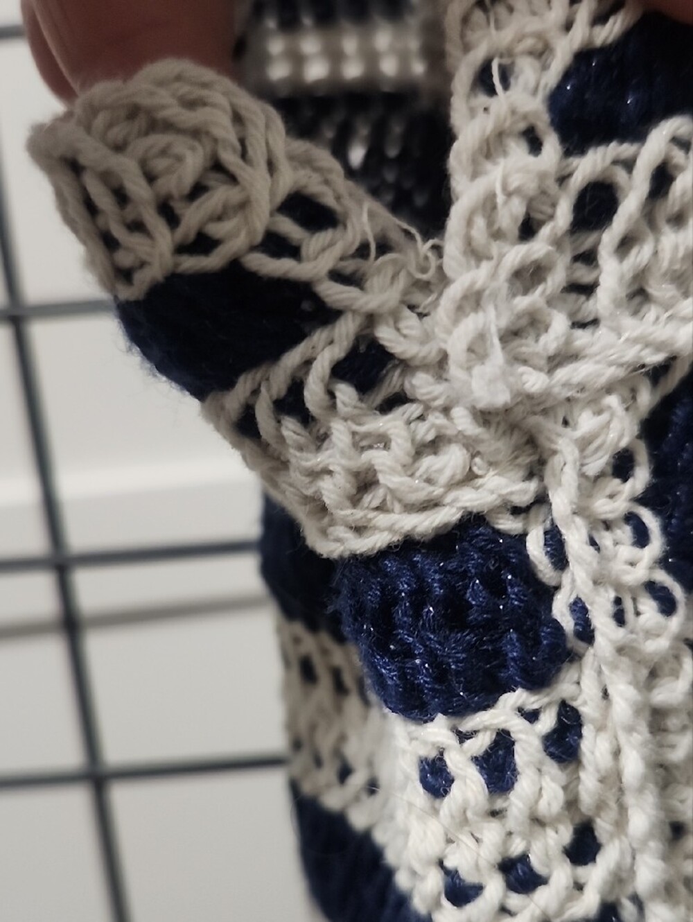 Charlie B Navy &  Off White Crochet Stripe Tank Top - Women's - Picture 2 of 3